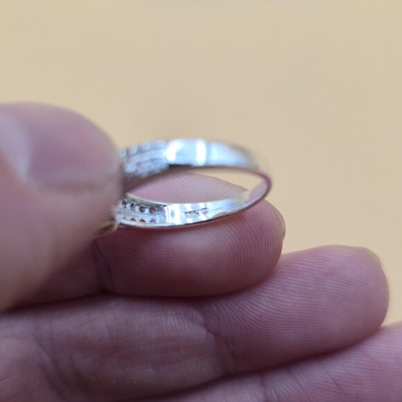 Size 7 Sterling Silver Yellow Cubic Zirconia Beautiful Gem Ring A4813 - Picture 6 of 9